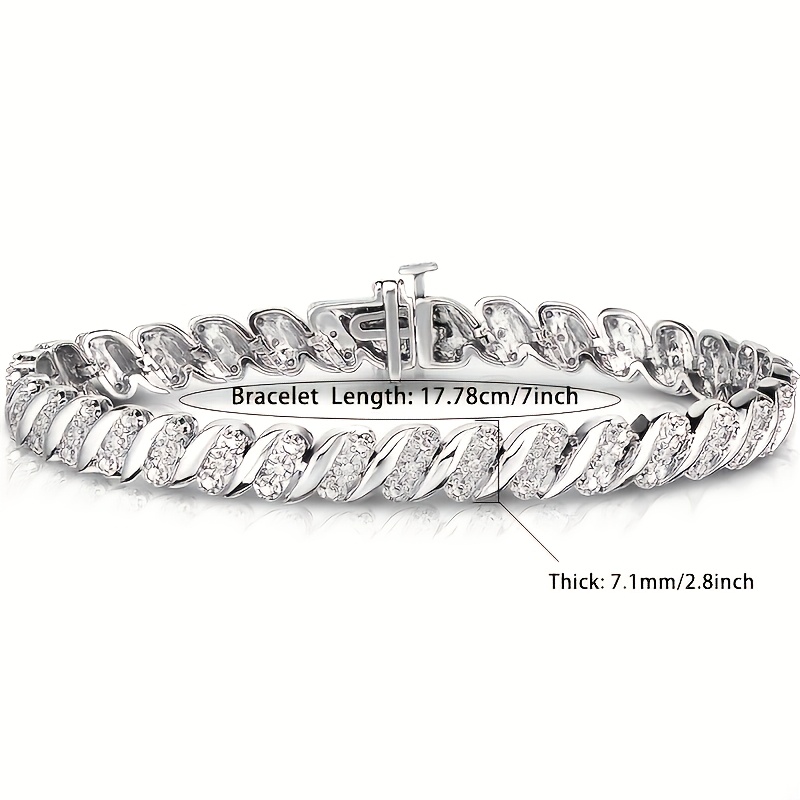 Elegant 925 Sterling Silver Women's Bracelet Women's Jewelry Synthetic Synthetic Zirconia Bracelet Women' Casual Party Fashion Jewelry