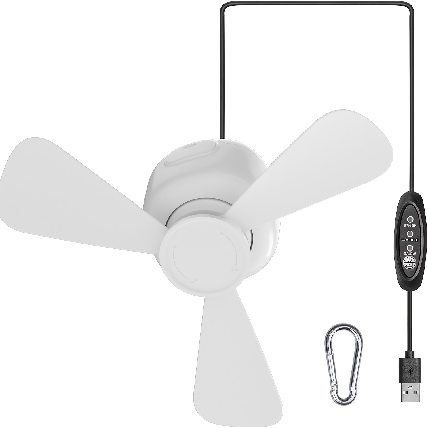 TEMU Ventilateur de Camping Rechargeable avec Lumière - Refroidisseur Portable à Batterie pour Tente avec Lumière, Télécommande et Crochets, Idéal