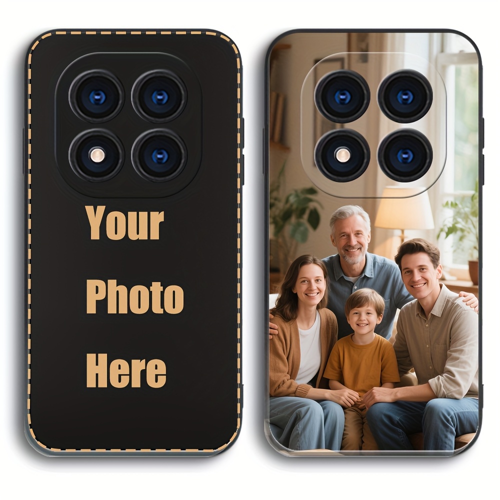 E-shop DIY Individuelles Handyhüllen-Design für Xiaomi Redmi Note 14/13/12/11/10/9 Pro Plus, Schwarze Weiche TPU-Hülle, zum Verschenken und Schutz des