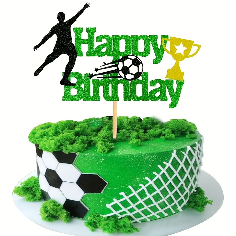 Soccer Event 2026 - 1pc Of Soccer Ball Cake Decoration With A Happy Birthday Sign, Perfect For A Football-themed Birthday Celebration For Men, Halloween, Christmas