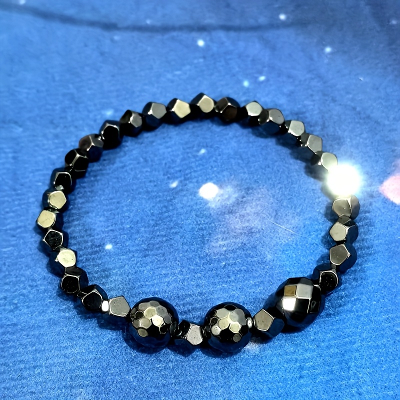 2 pièces ensemble de bijoux   noir |   noire facettée avec   -cut | style bohème   texture premium | collier & bracelet unisexe | symbole de   et   | cadeau idéal pour un don significatif Détails du produit 4