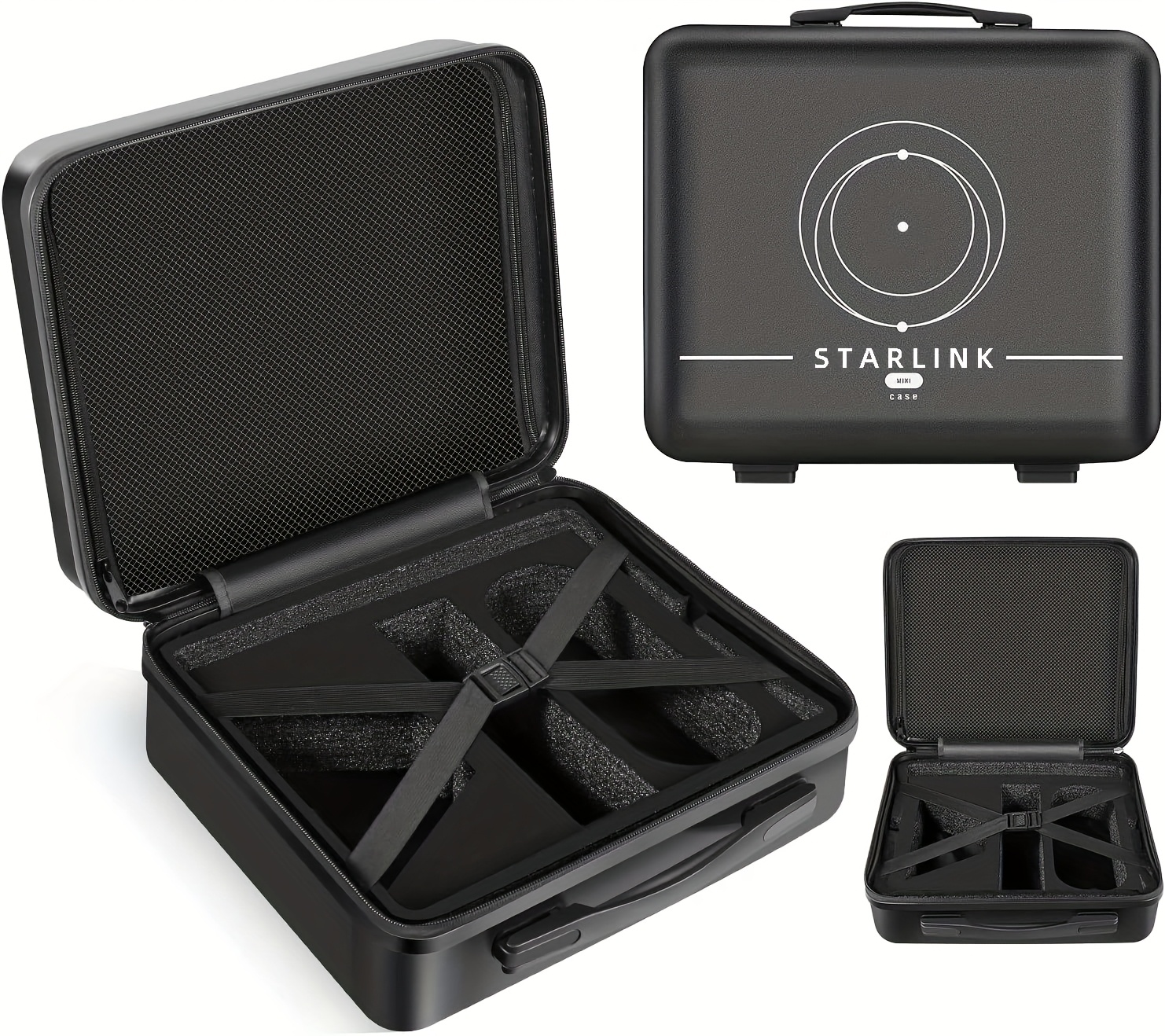 Étui Rigide Imperméable pour Parabole Starlink Noir - ABS Durable avec Mousse Prédécoupée
