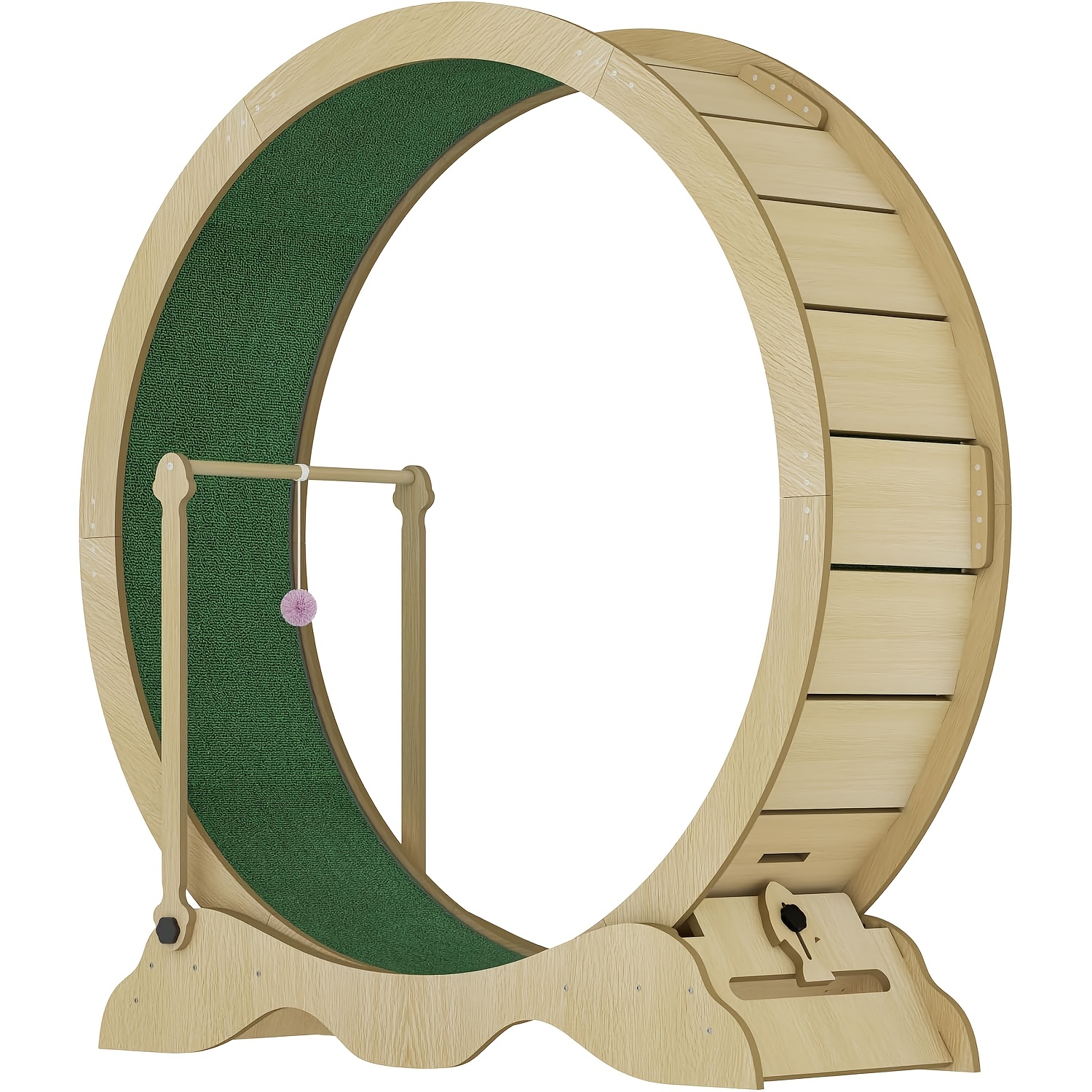 TEMU 45-inch Cat Exercise Wheel, A Large Treadmill Designed For Indoor Cats, Featuring A Removable Carpeted Track And A Lock For Your Pet' And Fun,