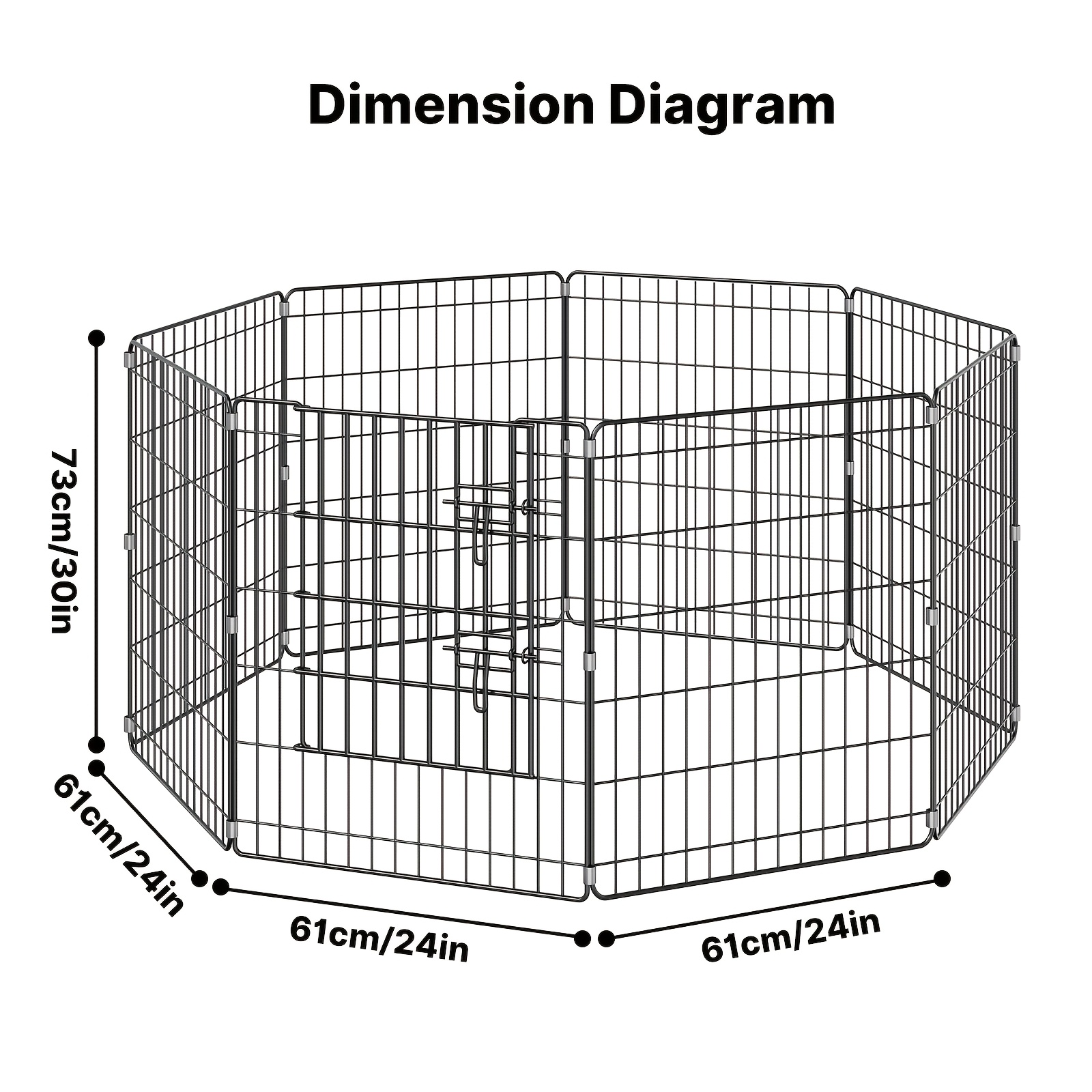 TEMU Dog Playpen Foldable, 8-panel Set With Thickened Material, Bite-resistant And Impact-resistant, Tightly Bars To Prevent Head Trapping, Setup And