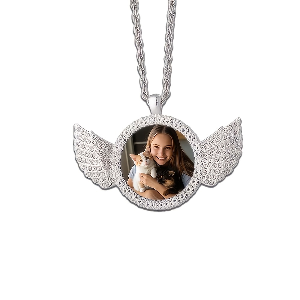 TEMU 1pc/3pcs Pendentif Photo Personnalisé Fille, Collier Rond, Option Doré ou Argenté, Cadeau Personnalisé pour Anniversaire ou Fête