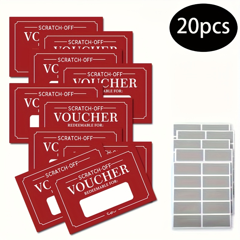 

[20pcs Romantic Voucher -off Cards] 20pcs Romantic Voucher -off Cards With Cover Labels, Fun Party Game And Activity, For Couples, Wedding, Anniversary, Birthday, Valentine's Day