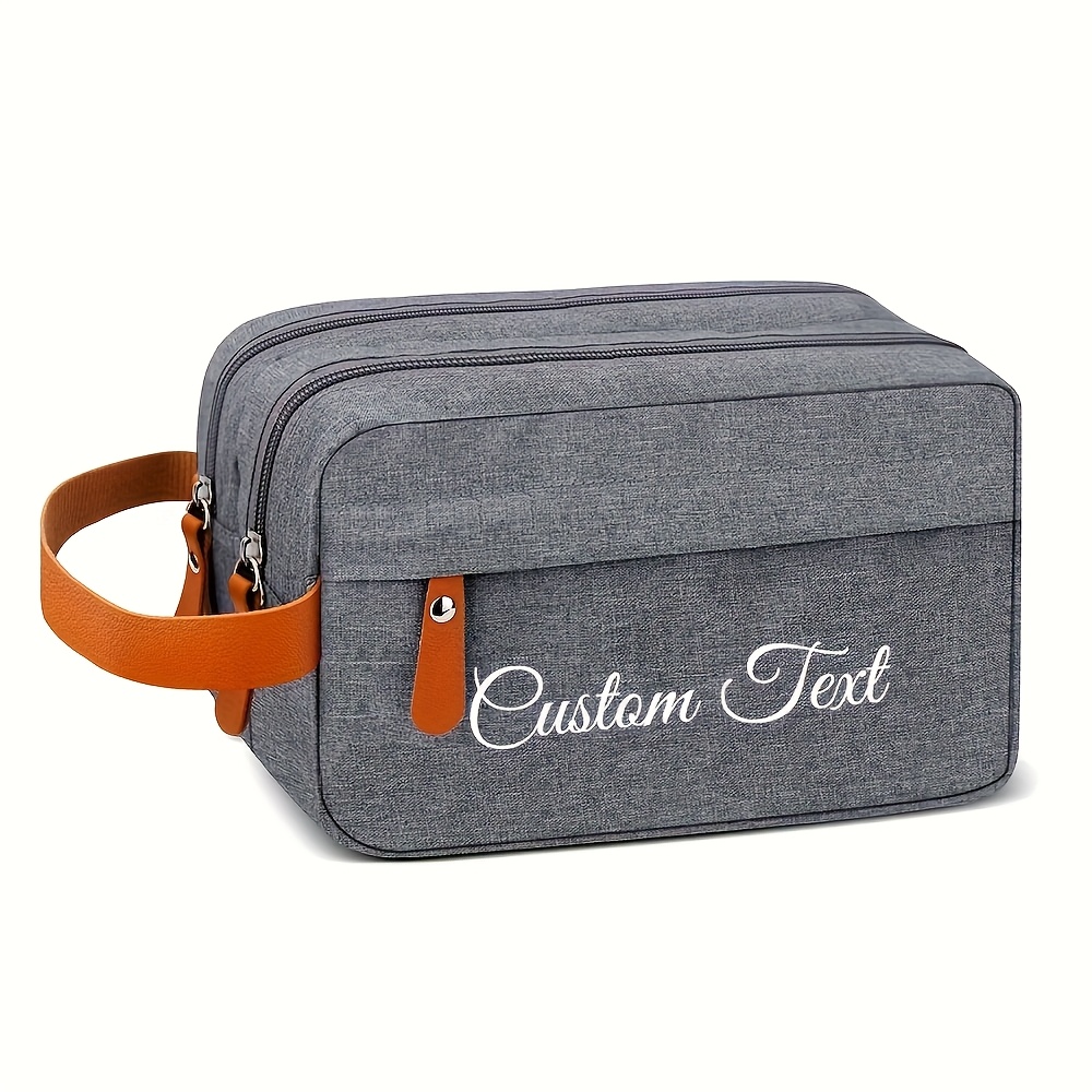 TEMU 1pc Customizable Men's High-end Toiletry Bag, Personalized Large Hanging Toiletry Organizer Pouch, Men's Travel Shaving Kit Accessories Toiletry