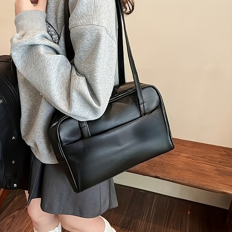 TEMU Borsa a spalla vintage da donna di grande capacit�, borsa tote multifunzionale in PU, borsa a spalla da pendolare di valore (senza ciondolo),