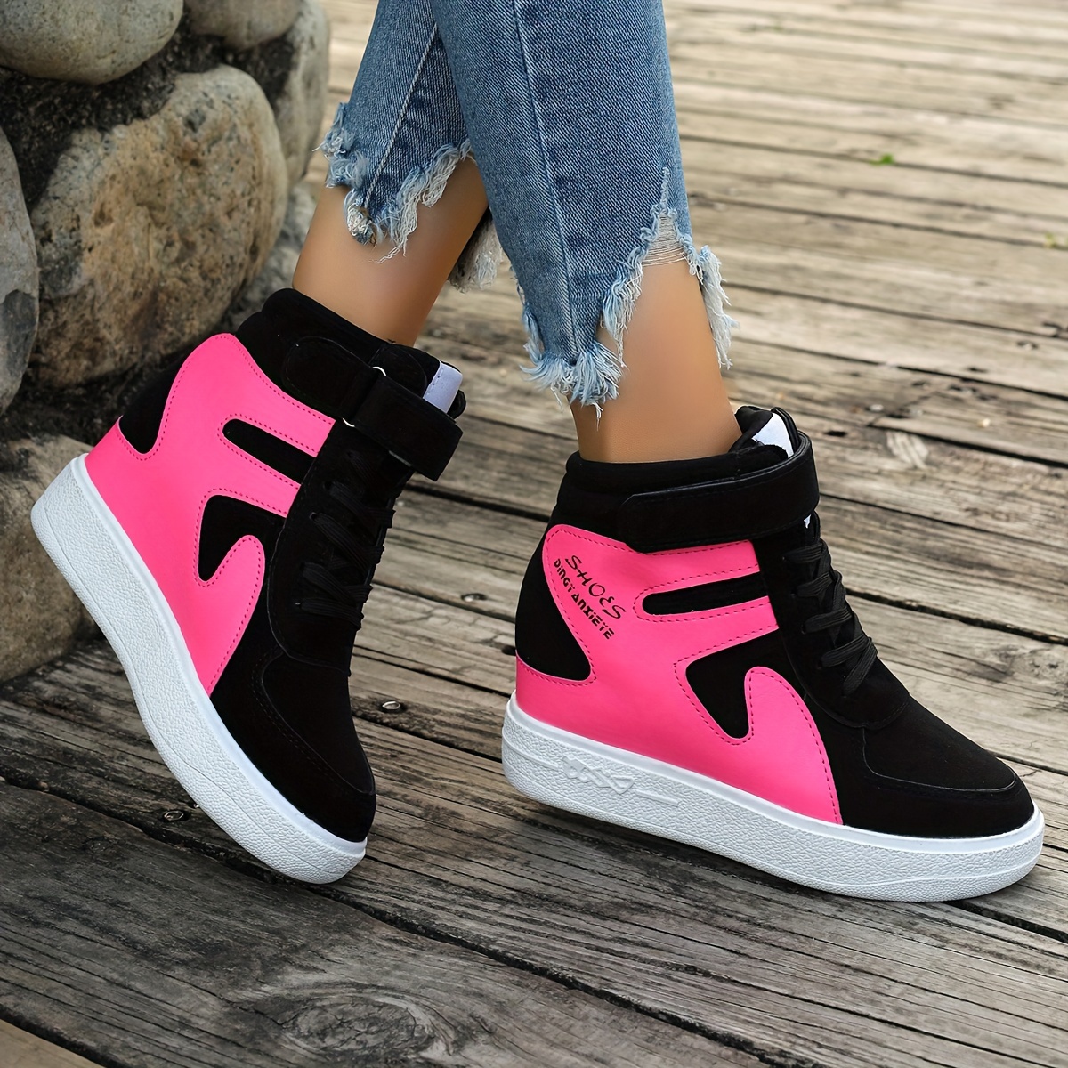 Pink Women's Wedge Heel Sneakers sold by 100 Spartans