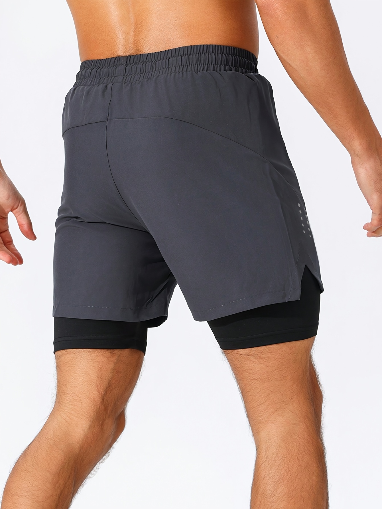 Men's 2-in-1 Printed Running Fitness Sports Shorts