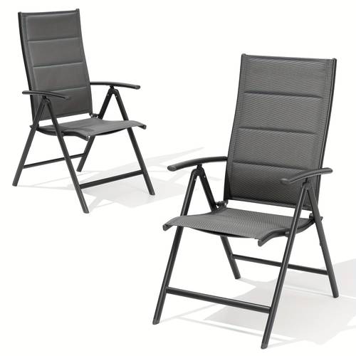 set of 2 indoor and outdoor dining chairs with adjustable backrest outdoor lounge furniture aluminum frame suitable for bistro garden backyard