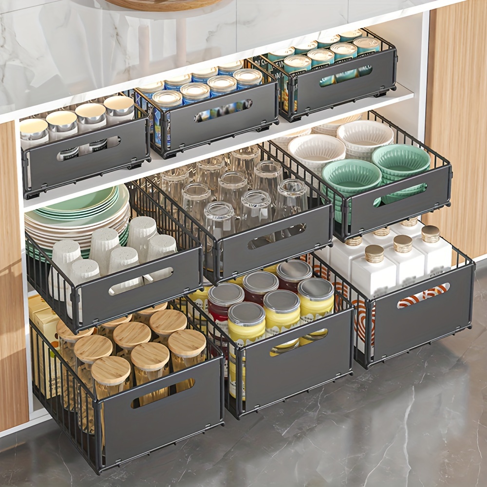 Pull Out Drawers for Cabinets, No Drill Cabinet Organizer