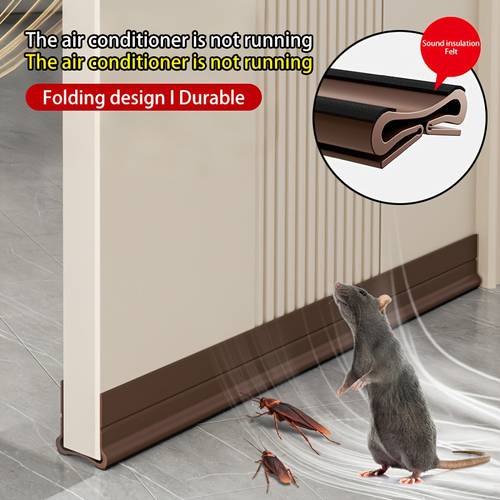 1 pack foldable door draft stopper door sweep for exterior and interior doors adjustable weather stripping door seal for cold insulation under door sweep for exterior and interior doors door seal blocker noise 37inch