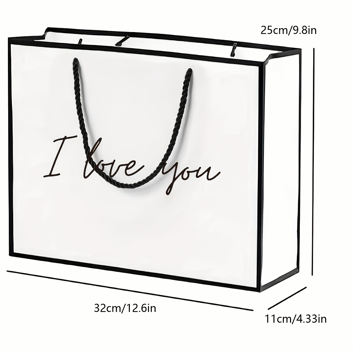 E-shop 1 "Ich Liebe Dich" Geschenktasche, Papiertasche, Leichte Faltbare Einkaufstasche, als Geschenktasche für Freundin, Freund, Ehemann, Ehefrau,