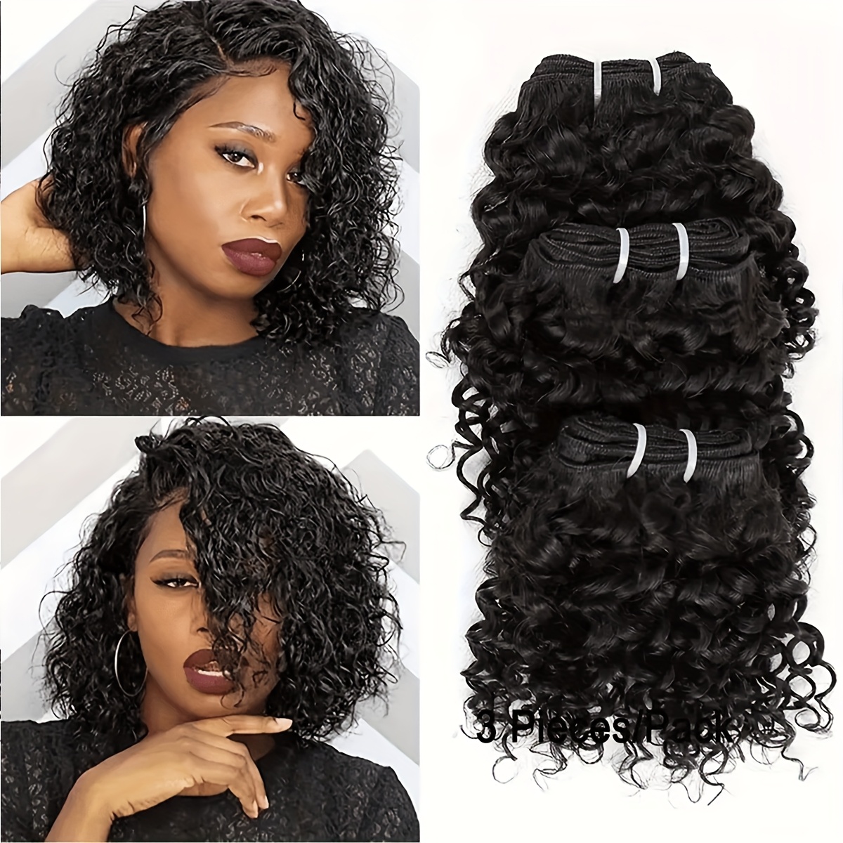 Brazilian Curly Bundle 3pcs Kinky Curly Human Hair Bundles: Brazilian #27... From  main image 3