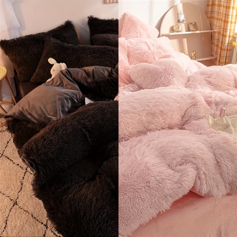 

Fur Fluffy Duvet Set, Set , Zippered For - 180x200cm