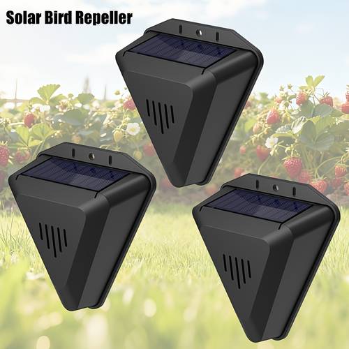 item picture 3 pack solar bird repellent control built in 13 different sound animal repellent for bird raccoon deer skunk outdoor animal deterrent devices for garden chicken coop