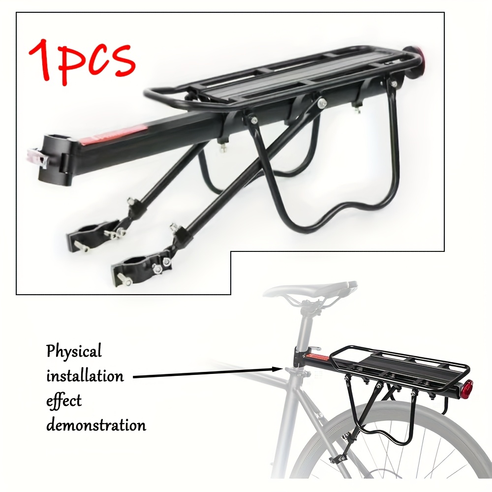 TEMU Universal Bicycle Rear Rack, Suitable For 22-28 Inch Mountain Bikes/road Bikes/commuter Bikes, Quick-install Adjustable Aluminum Alloy Rear Seat