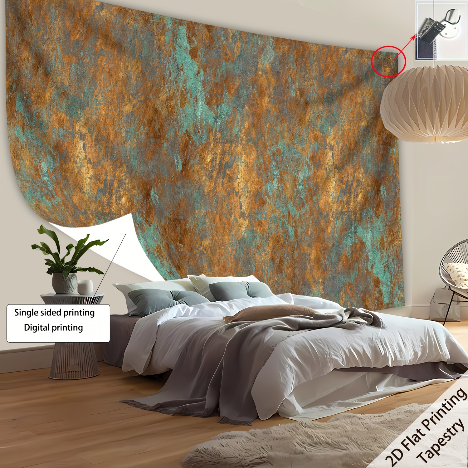TEMU [2d Flat Printing]1pcs Ultra Large Size Personality Spray Painting Photo Background Wall Tapestry- Large Size Polyester Hang Cloth For Living