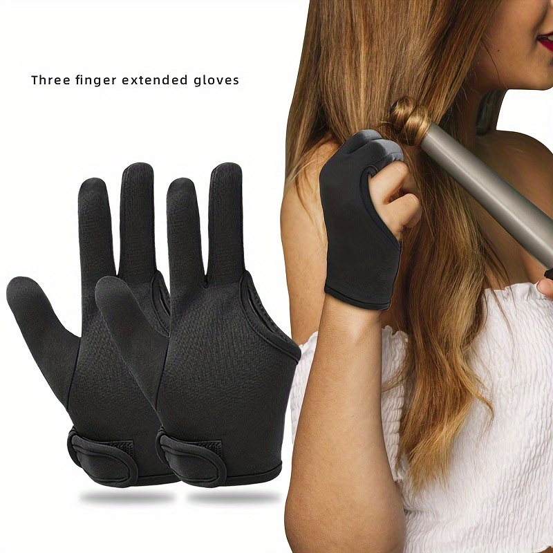 

Unisex-adult Professional Hair Styling -finger Heat Resistant Band Strap Gloves For , Curling Wand, And Straighteners - Normal Hair Type Safe Styling Accessories