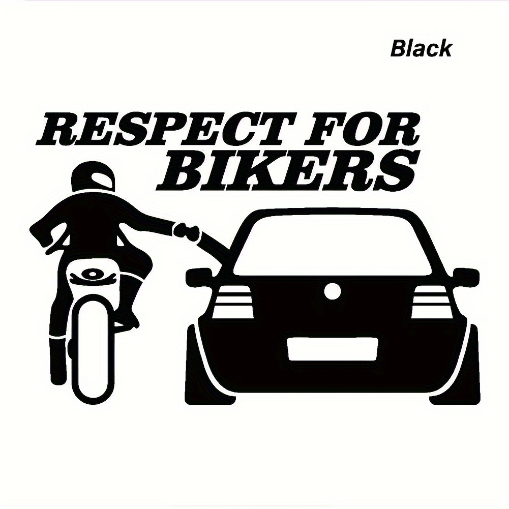 1pc The Rider Car Sticker, Black, Durable Adhesive, Decal For Bikes And Vehicles, Humorous Door Handle And Body Accessory, Motorcycle Safety Awareness