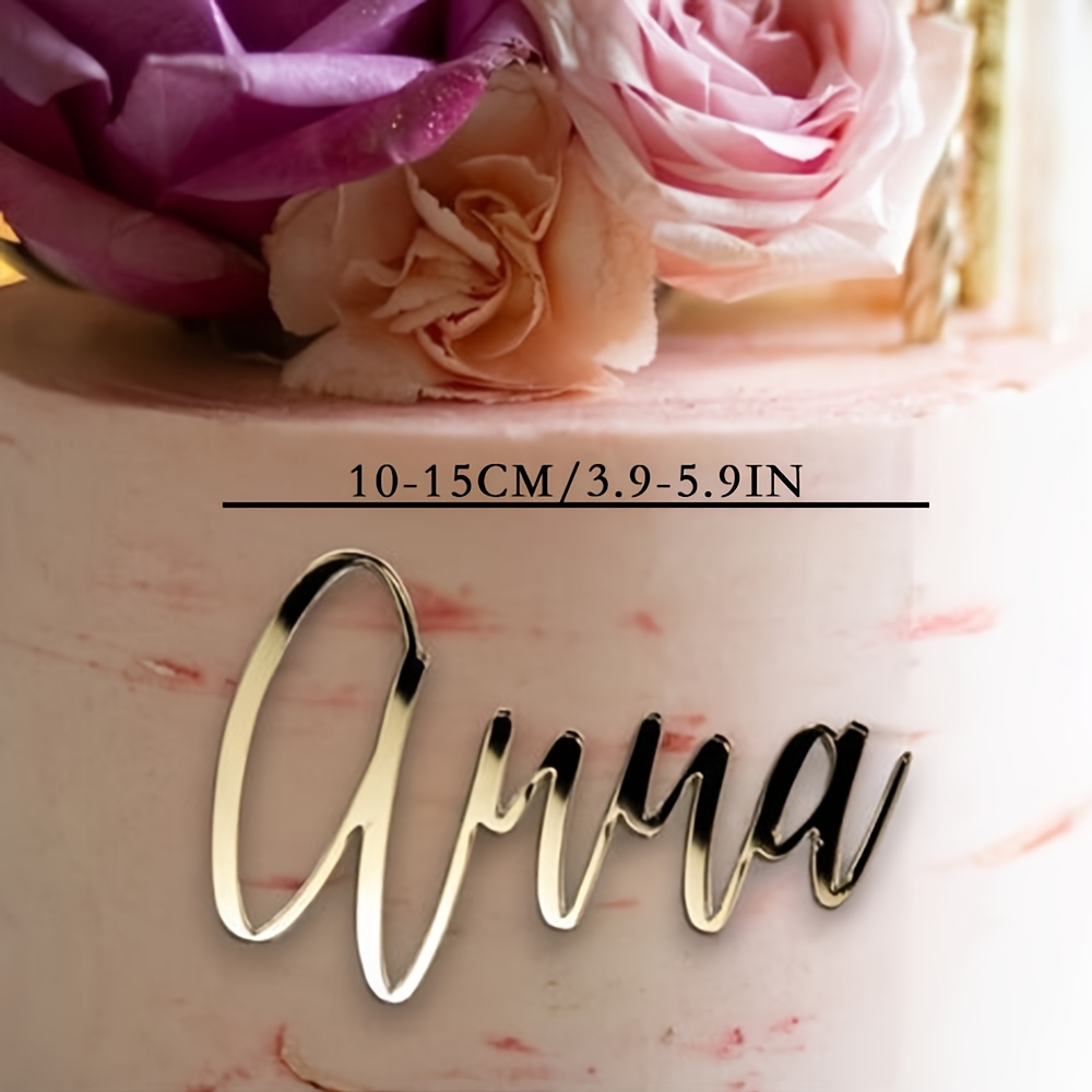 TEMU 1pc Custom Acrylic Nameplate, Elegant And Shiny, Suitable For Cake Decoration, Seat Tags, Tableware Additions, Perfect For Birthdays, Weddings,