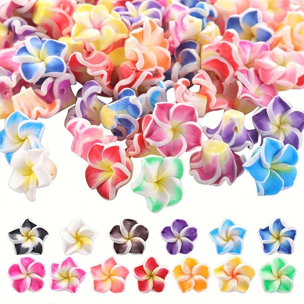 

10/30/50pcs Diameter 12mm Random Color Diy Egg Flower Colorful Soft Hawaiian Flower Bracelet Necklace Earrings Beads Beads Holiday Party Gift Ornaments Accessories