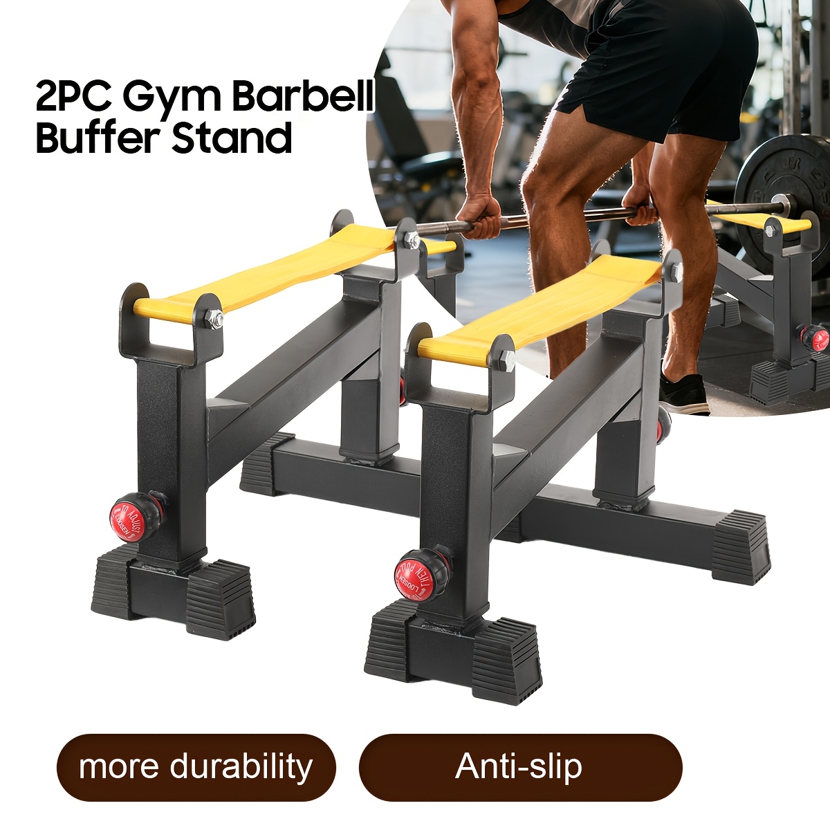Image of Heavy-duty Barbell Jack For Deadlifts - Adjustable Platform For Home Gym Weightlifting, Of Easily Loading 300kg/661.39lbs