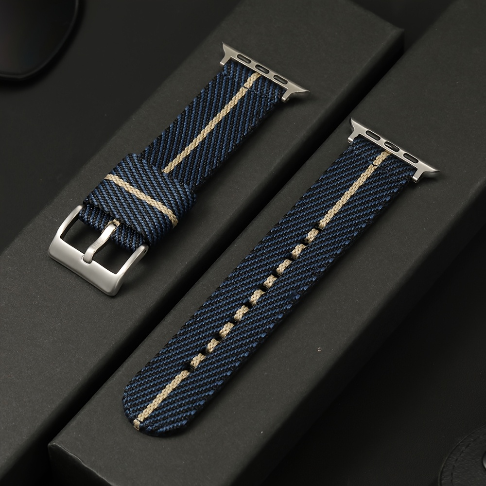 TEMU Bracelet en Nylon pour Apple Watch 10 6 5 4 3 Ultra SE 2 1, Bande de Montre Décontractée et Durable 38 40 41 42 44 45 46 49mm
