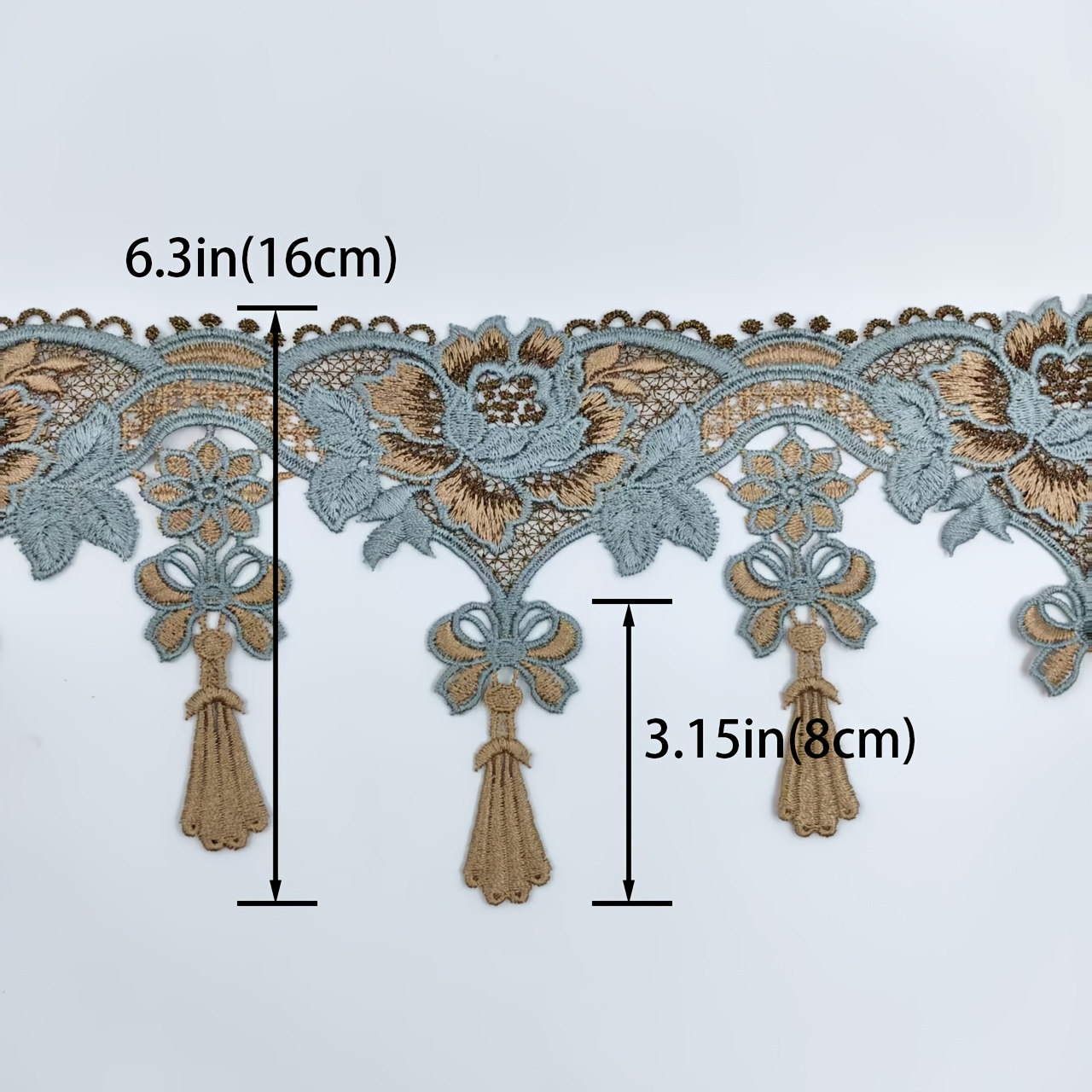 TEMU Accessoires de textile avec dentelle à pompons brodés pour jupes