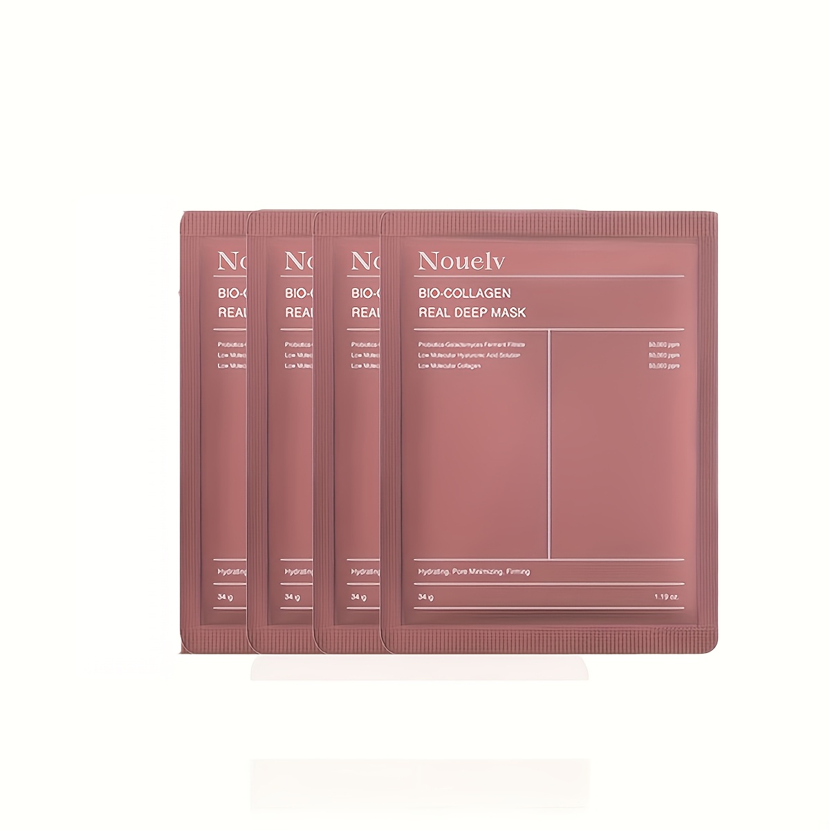 Image of 4-sheet Pack Absorbent Bio-collagen Mask Moisturizing Skincare White To Translucent Full Face Split Soluble Mask Sleeping Mask