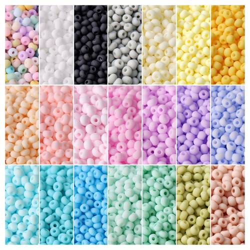 high quality 2 3 4mm uniform macaron solid color frosted glass beads bracelet material beads bead assortments
