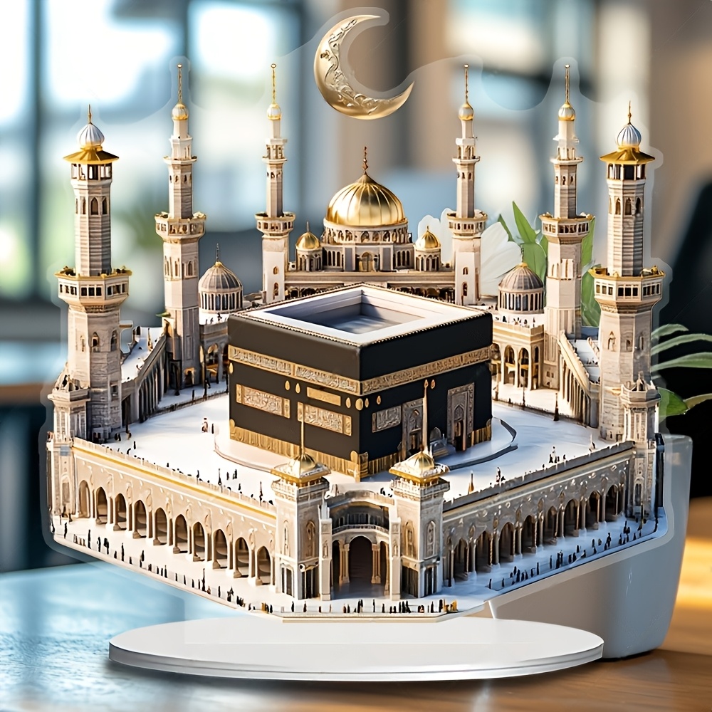 

2d Flat, Elegant 3d Acrylic Model - Vibrant, Desktop Decor With Architecture For Home, Office, Café, Garden - Ideal For Ramadan & Eid Al-fitr Celebrations