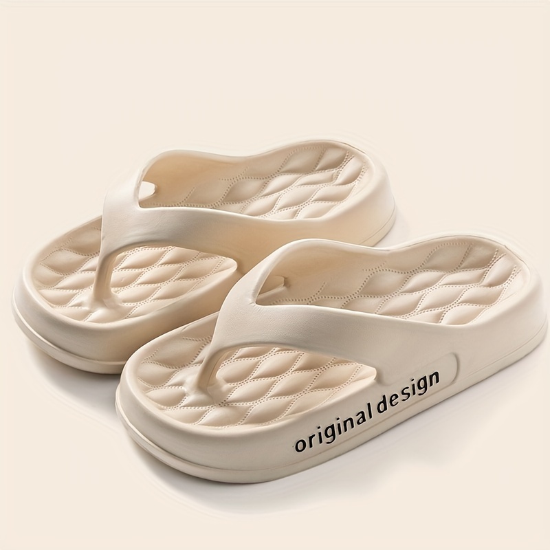 Image of Thick-soled Flip-flops Women's Summer Black Sandals New Beach Sandals Clip-on Slippers Women's Summer Wear Outside, Women Shoes
