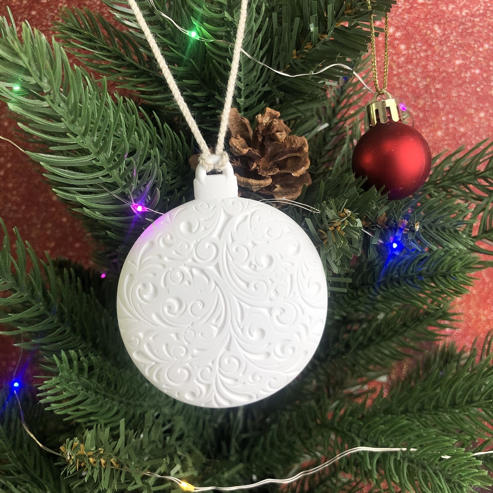 

Christmas Round Pattern Pendant Silicone Mold Diy Christmas Round Pattern Semi Decorative Pendant Silicone Mold