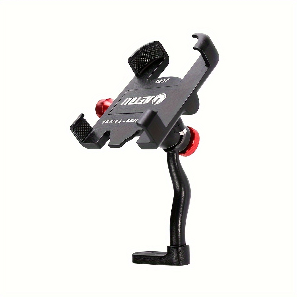 Rear View Mirror Model Anti-shake Video Shooting Motorcycle Phone Holder Shock Absorption And Scratch Resistant Motorcycle Phone Holder 360 Degree Rotating Aluminum Alloy Motorcycle Bracket