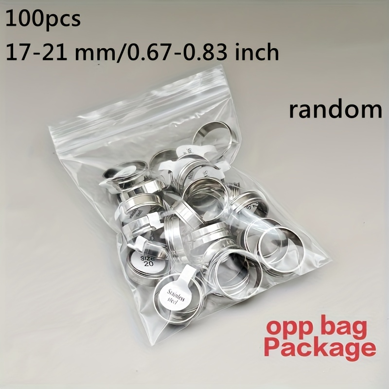 Image of 10//100pcs Stainless Steel Silvery Mixed Styles Rings Men Women Fashion Steel-colored Striped Style Rings Jewelry Gift Additions Wholesale Random Styles