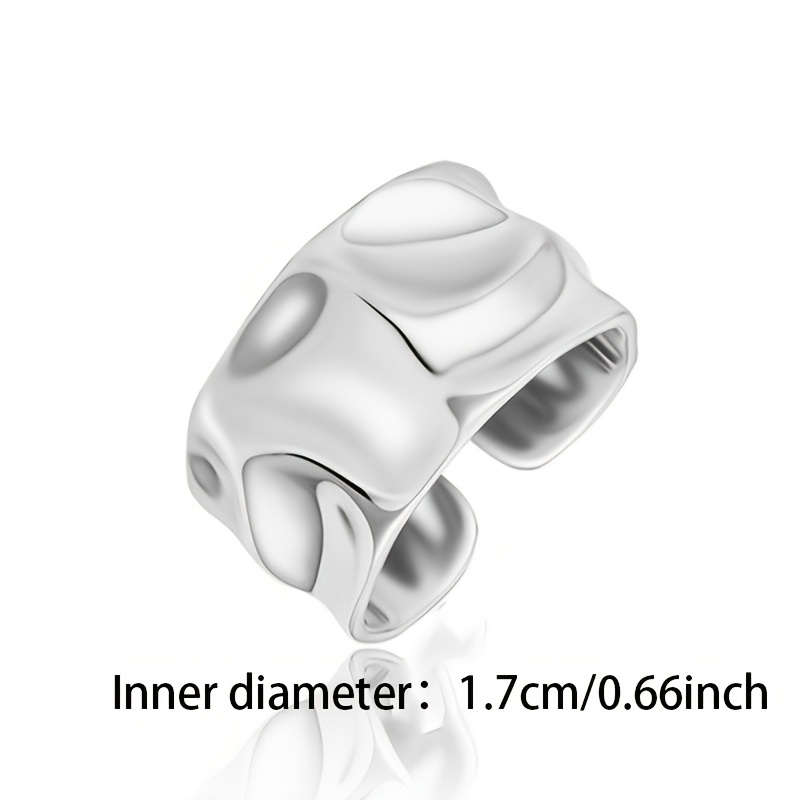 Women's S925 Pure Silver Irregular Concave-Convex Surface Ring