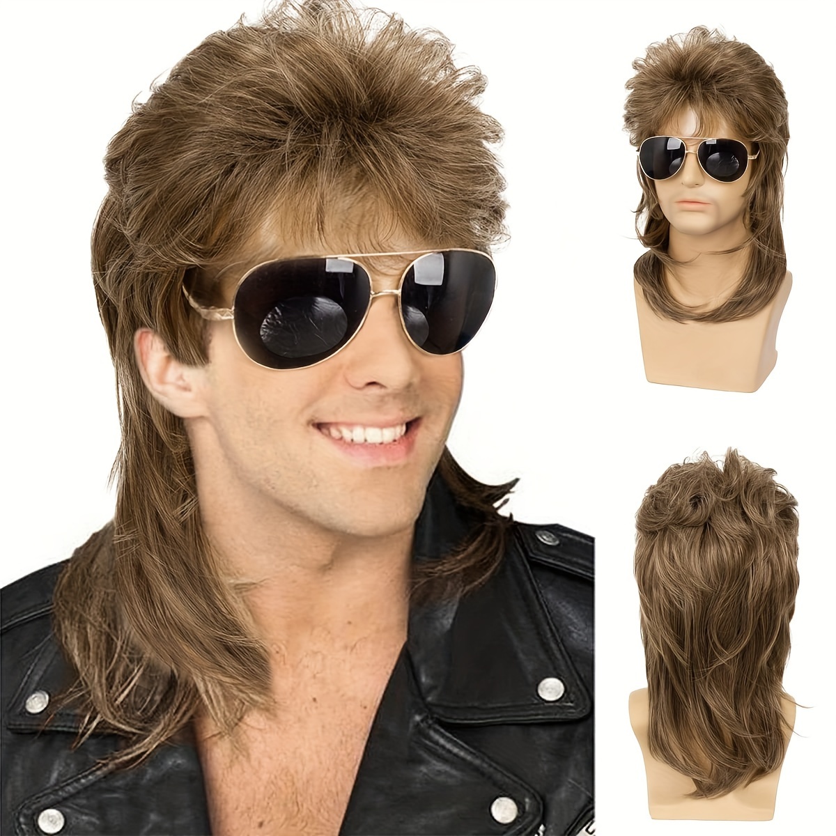 

20- Wig For Men - Glueless, , And Synthetic And - For Halloween, , Parties, And