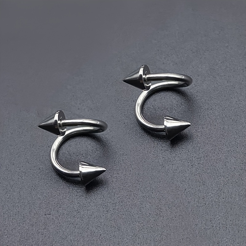 2pcs/lady Steel S-rod Pointed Cone Lip Ring Ear Bone Nail Piercing Jewelry