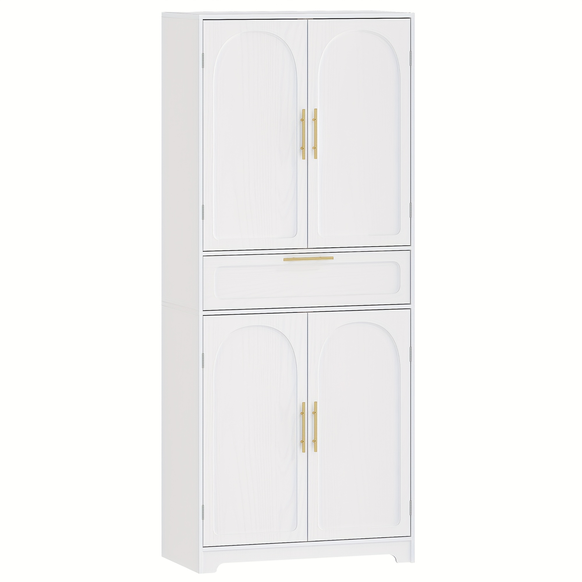 Kitchen Cabinet, Tall Cabinet With , Sideboard With 1 Large Drawer, Buffet Cabinet, Dining Room Cabinet, Adjustable Shelves, For Dining Room, Kitchen, Living Room, White