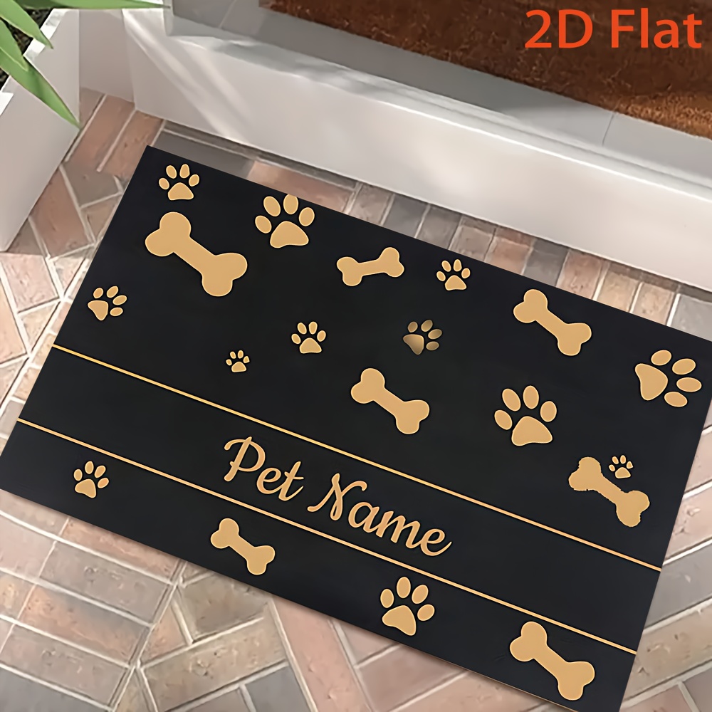 Personalized Doormat with Pet's Name and Paw Print