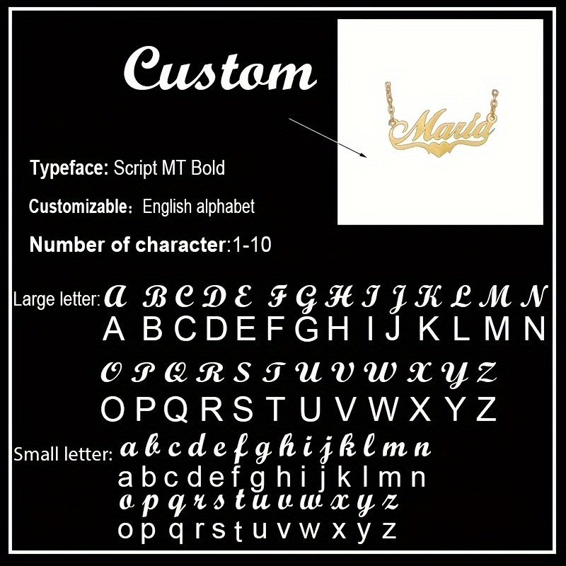 TEMU Personalized Custom Name Necklace Made Of 316l 316l Stainless Steel, Featuring A , Jewelry With Lettered Golden Nameplate Pendants Available In