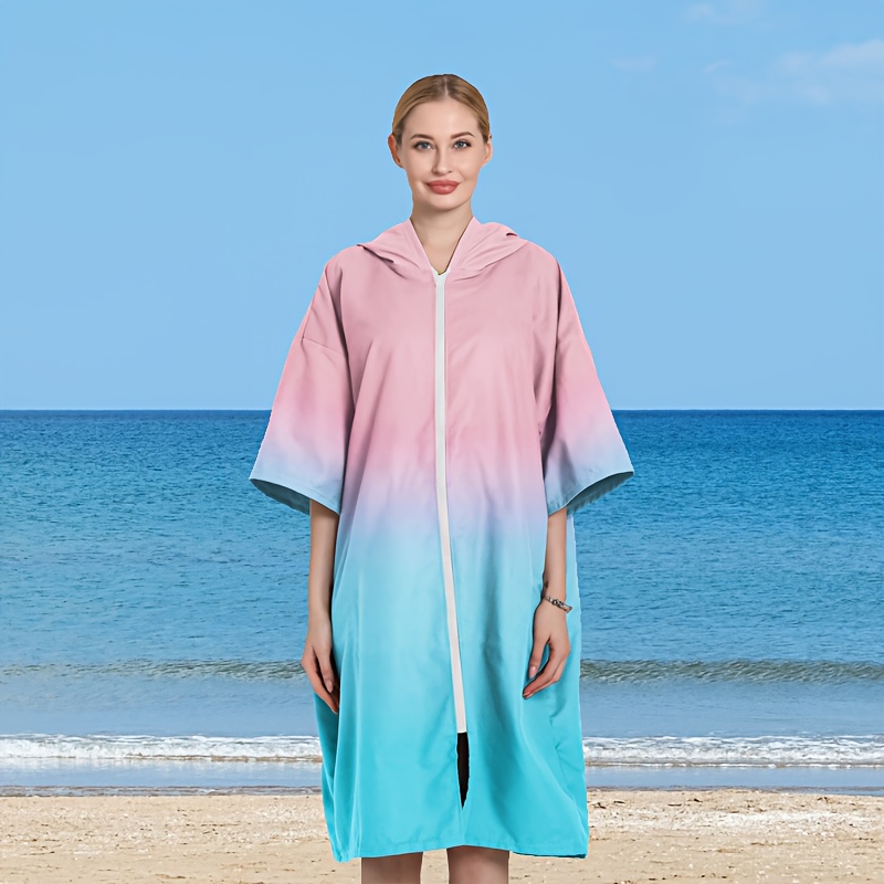 beach towel hoodie zipper wetsuit changing robe Temu