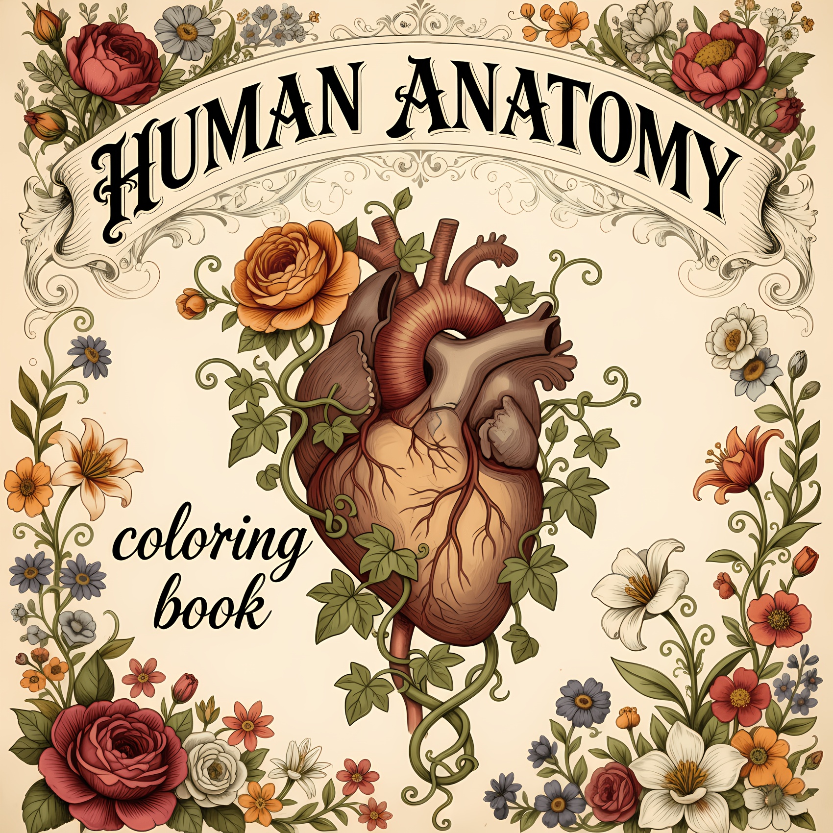 TEMU 2026 New, 1pc Human Anatomy Coloring Book, New Thick Paper, 24 Page Single-sided Printing, Perfect Gift For New Year, Christmas, Thanksgiving,