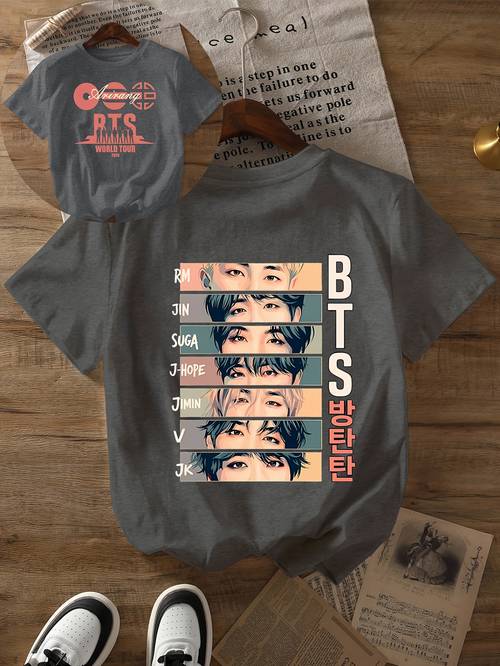 pattern t shirt short sleeved crew neck casual and spring womens wear