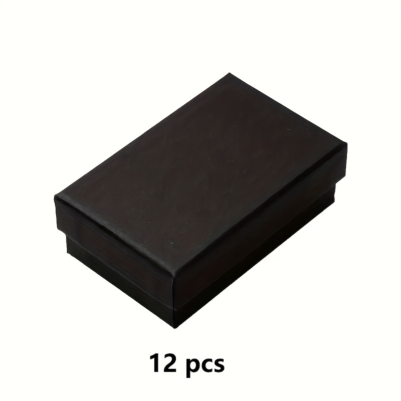 TEMU Lot de 12/24 boîtes-cadeaux à bijoux haut de gamme en carton noir avec insert en éponge noire, taille 5x8x2,8 cm. Convient pour et de bijoux, un
