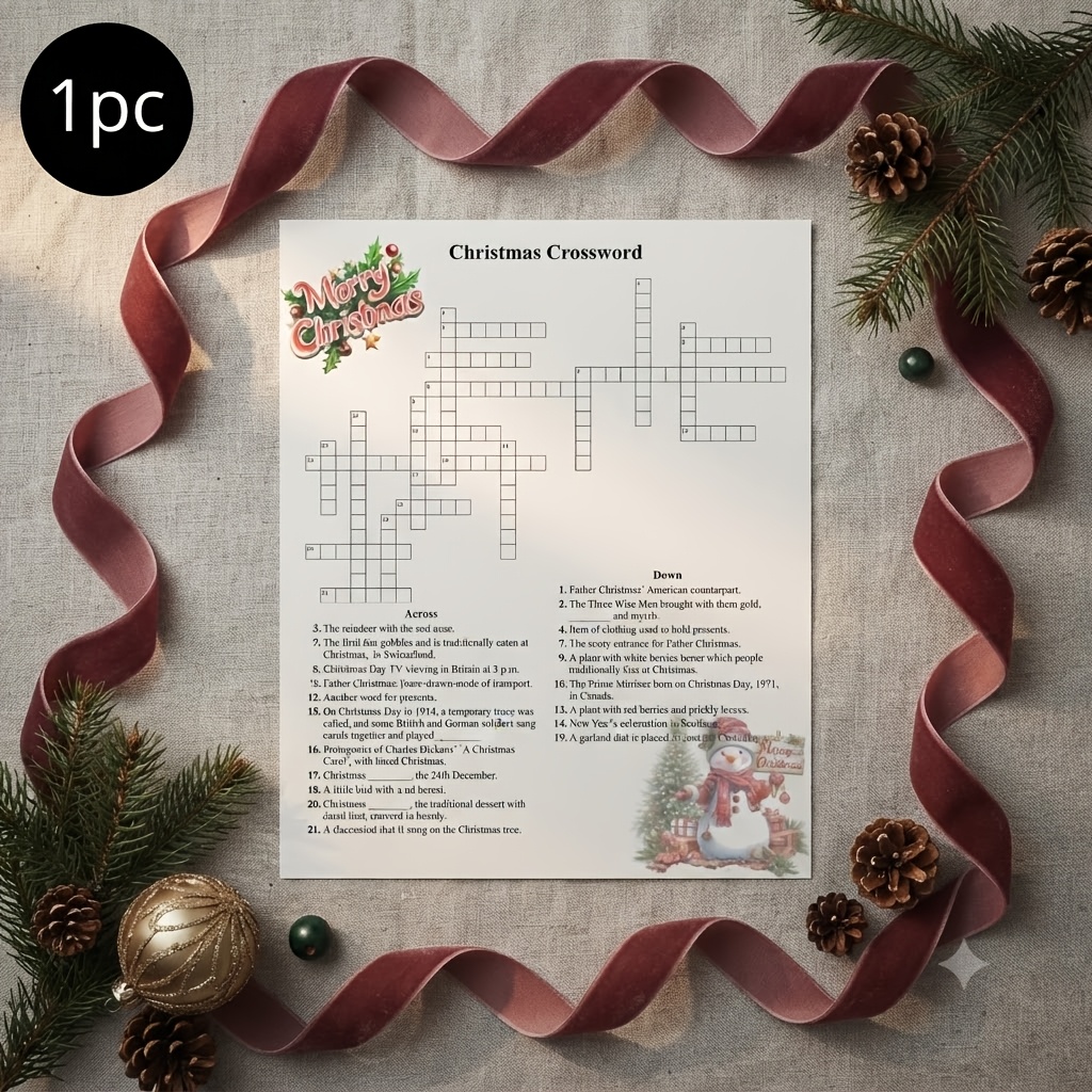 Christmas Crossword Game, 1pc/20pcs/30pcs