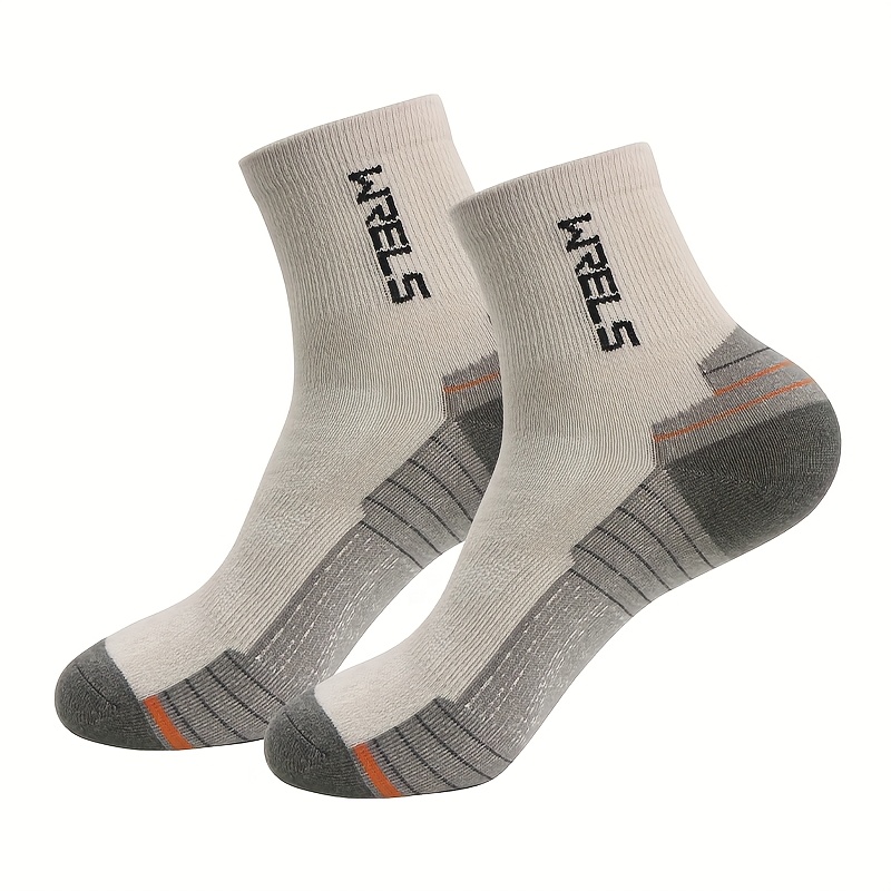 Image of 1 Pair, Wrels Mid-cut Wool Wool Socks, Breathable, Non-slip Shock Absorbent And Sweat-absorbing, Ideal For Outdoor Hiking And Cycling Daily Wear