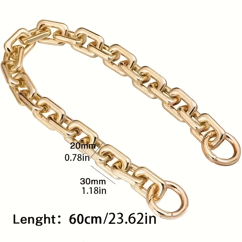 TEMU 2pcs Heavy-duty Bag Chain Purse Strap - Thick Chain Links For Secure Closure, Elegant Golden-tone Hardware - Compatible With Handbags, Wallets,